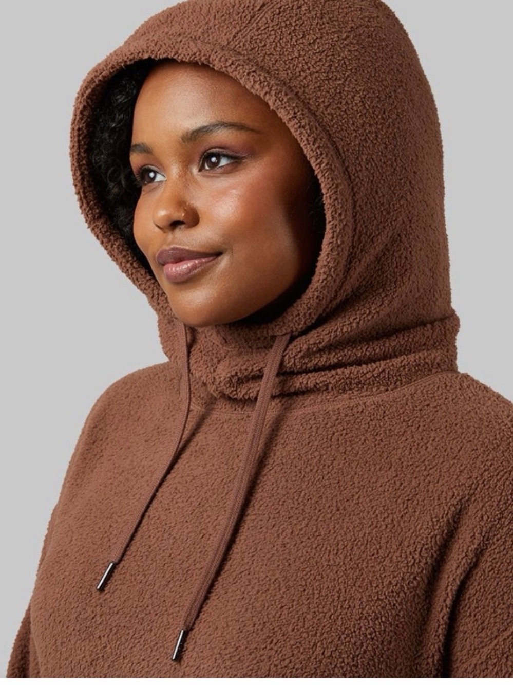32 degrees Cozy Sherpa Hooded Pullover - Brown